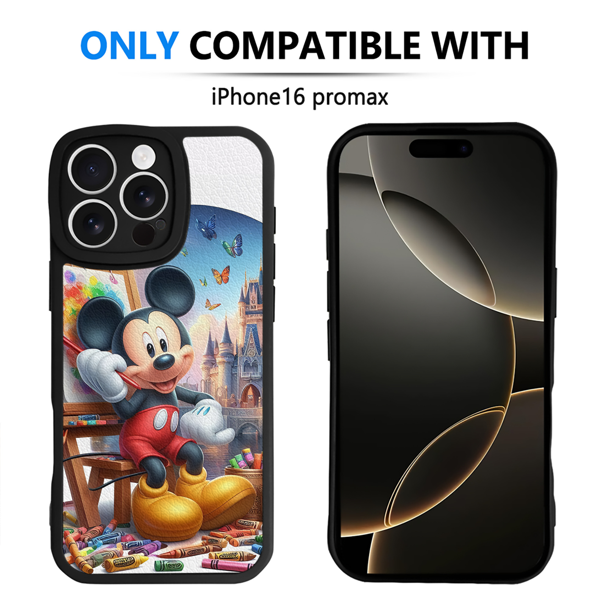 ミッキーマウス Mickey Mouse 【iPhone 16シリーズ対応】シリコンスマホケース（レザー調） 材質：シリコン